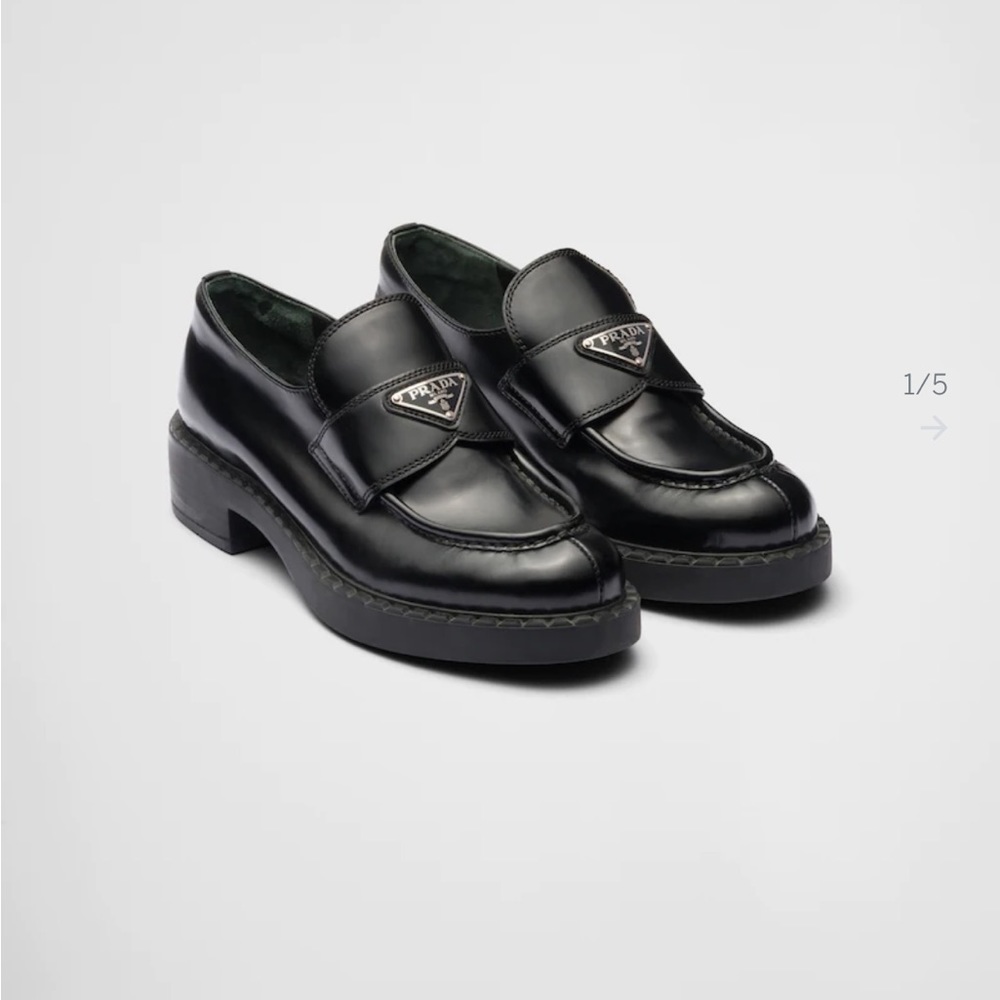 Black Brushed Leather Loafers